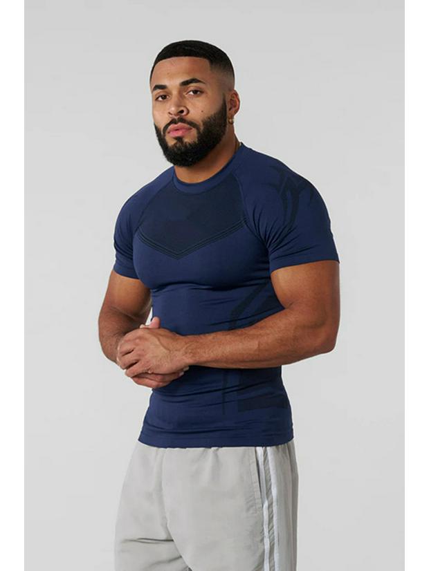 YOUNGAL Men's High Elastic Short Sleeve Fitness T-Shirt