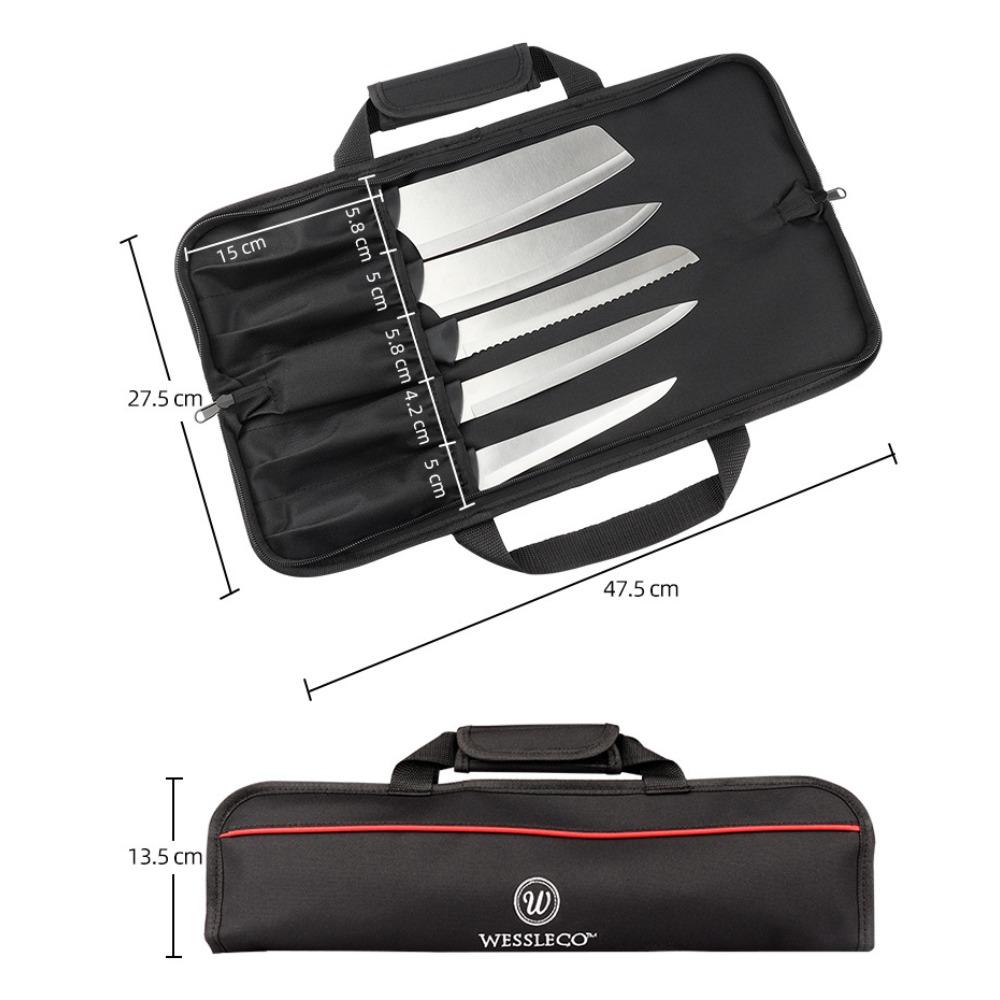 Dvouvrstvá oxfordská tkanina, odolná proti poškrábání, studentská sada nářadí ve westernovém stylu, taška na nože, přenosná, kuchařská taška, velkokapacitní, taška na uložení nožů