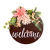 Wooden Welcome Sign with Flowers Front Door Welcome Sign  Entryway Wall Display
