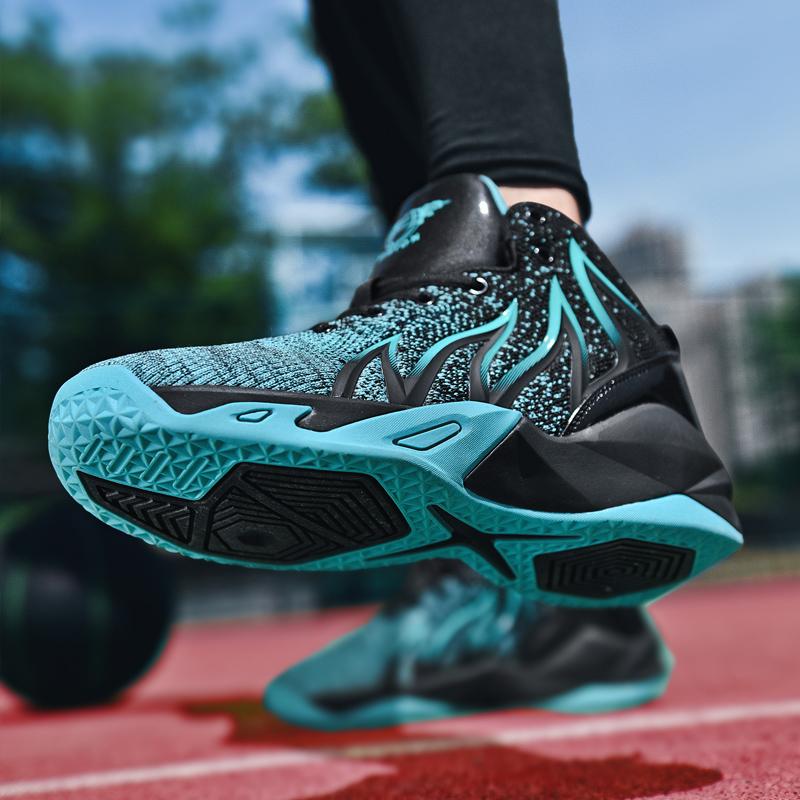 Big Size 36-48 Basketball Sneakers Breathable Mesh Basketball Shoes Shock-Absorbant High-top Sneakers Competition Training Shoes