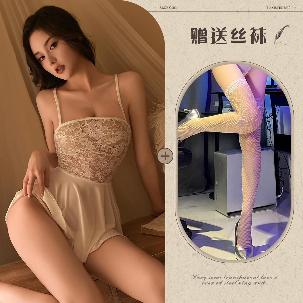 New Sexy Suspender Nightgown, Sexy Underwear, Lace Robe Exposed, Go Out To Wear Nightclubs Without Getting Into the Spice Girl Skirt