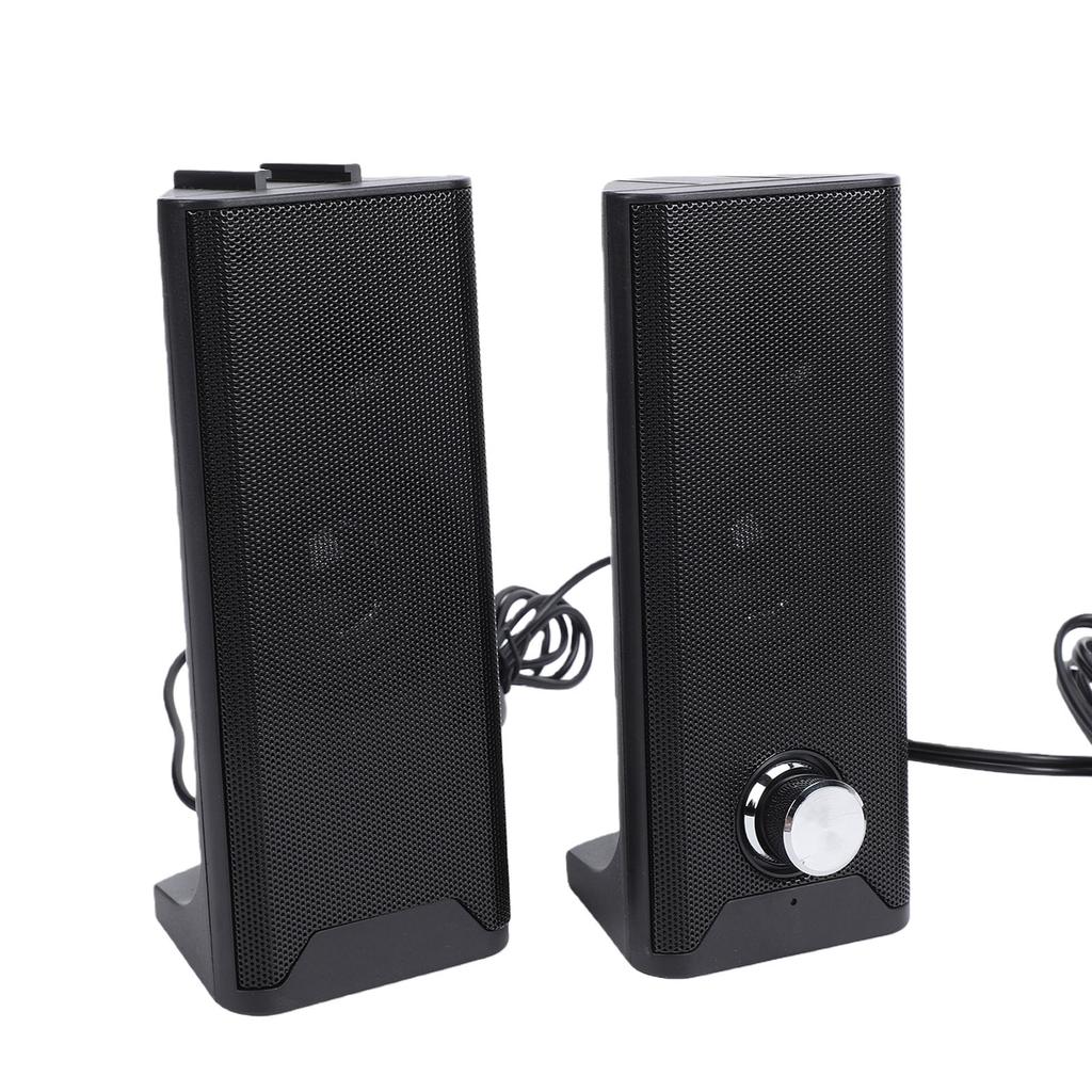 2 In 1 Computer Speaker with Volume Knob USB Plug and Play 35mm Sound Input Gaming Speakers for PC Laptop Desktop