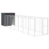 VidaXL Niche pour chien avec cour anthracite 165x863x181 cm, cage pour chien, abri pour chien, maison pour animaux, cages 3189101
