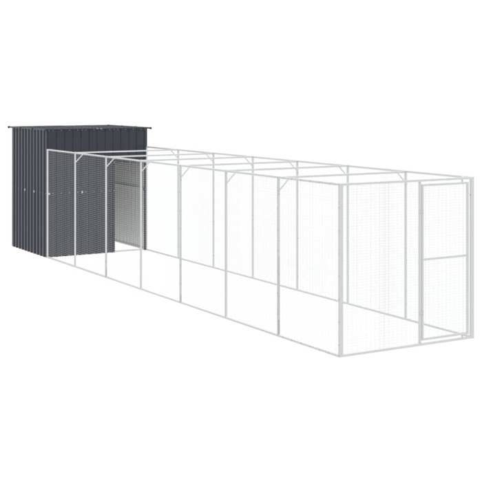 VidaXL Niche pour chien avec cour anthracite 165x863x181 cm, cage pour chien, abri pour chien, maison pour animaux, cages 3189101
