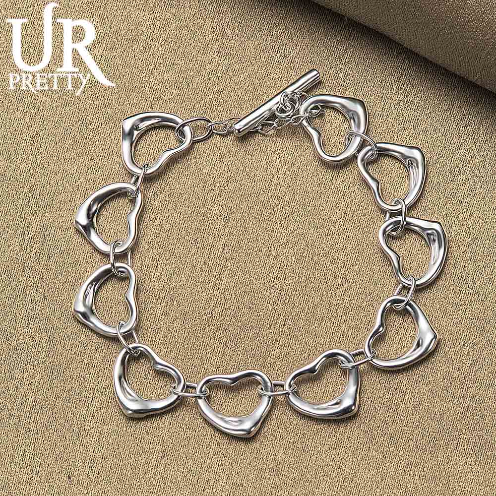 925 Sterling Silver Romantic Heart-shaped Bracelet Fashionable Wedding Jewelry
