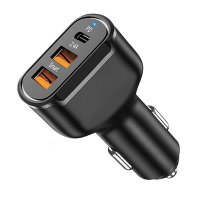 Fast Car Charger PD 30W Triple USB Cigarette Lighter Socket Power Adapter