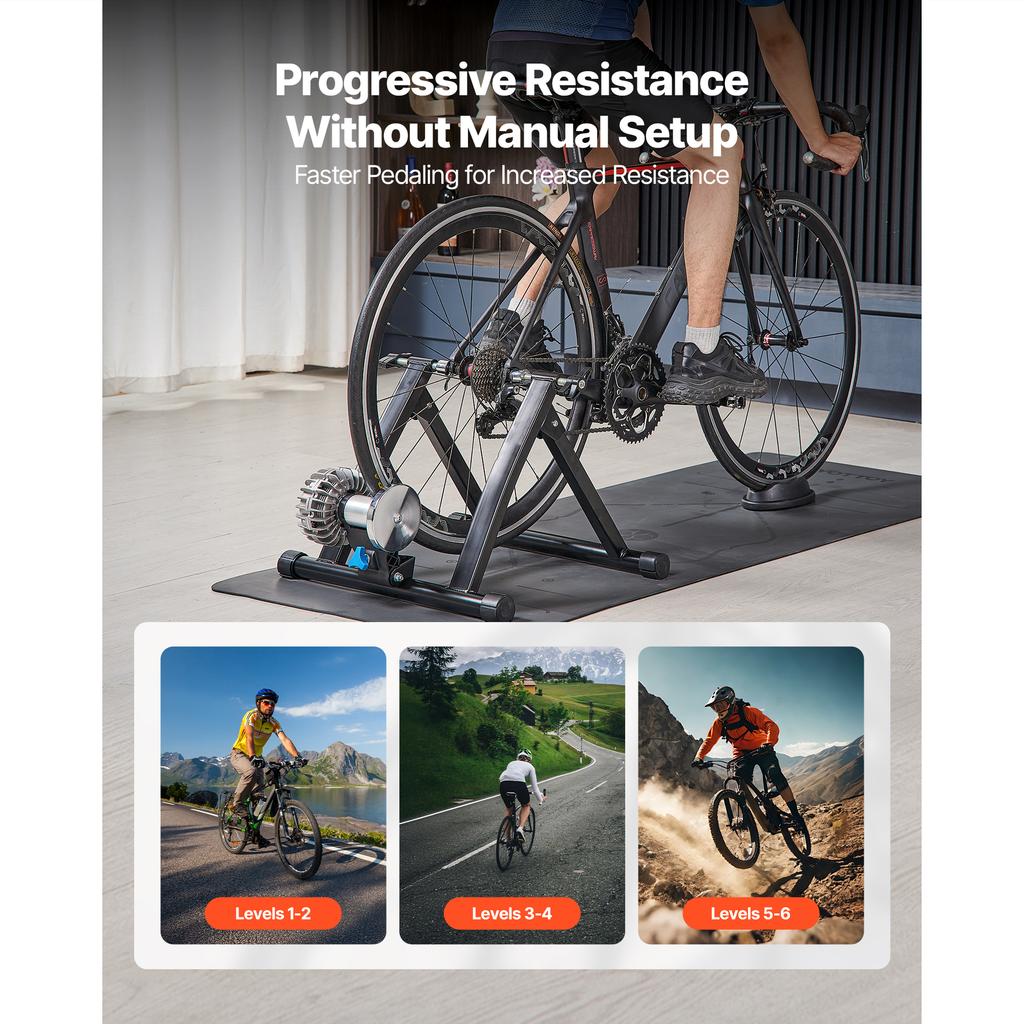 SucceBuy Cicloergometro per Bici 26-29 Pollici Ruote Fluido Supporto Cicloergometro Stazionario per Esercizio Indoor Ciclismo con Bloccaggio Rapido