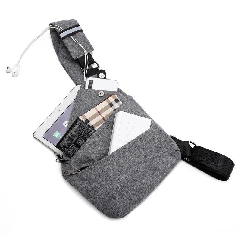 New Breast Bag Men's Leisure Sports Commuter Shoulder Bag Outdoor Travel Multi-compartment Messenger Bag