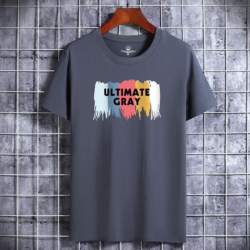 QICED Summer Short-sleeved T-shirt Men's O-neck Trend Bottom Shirt