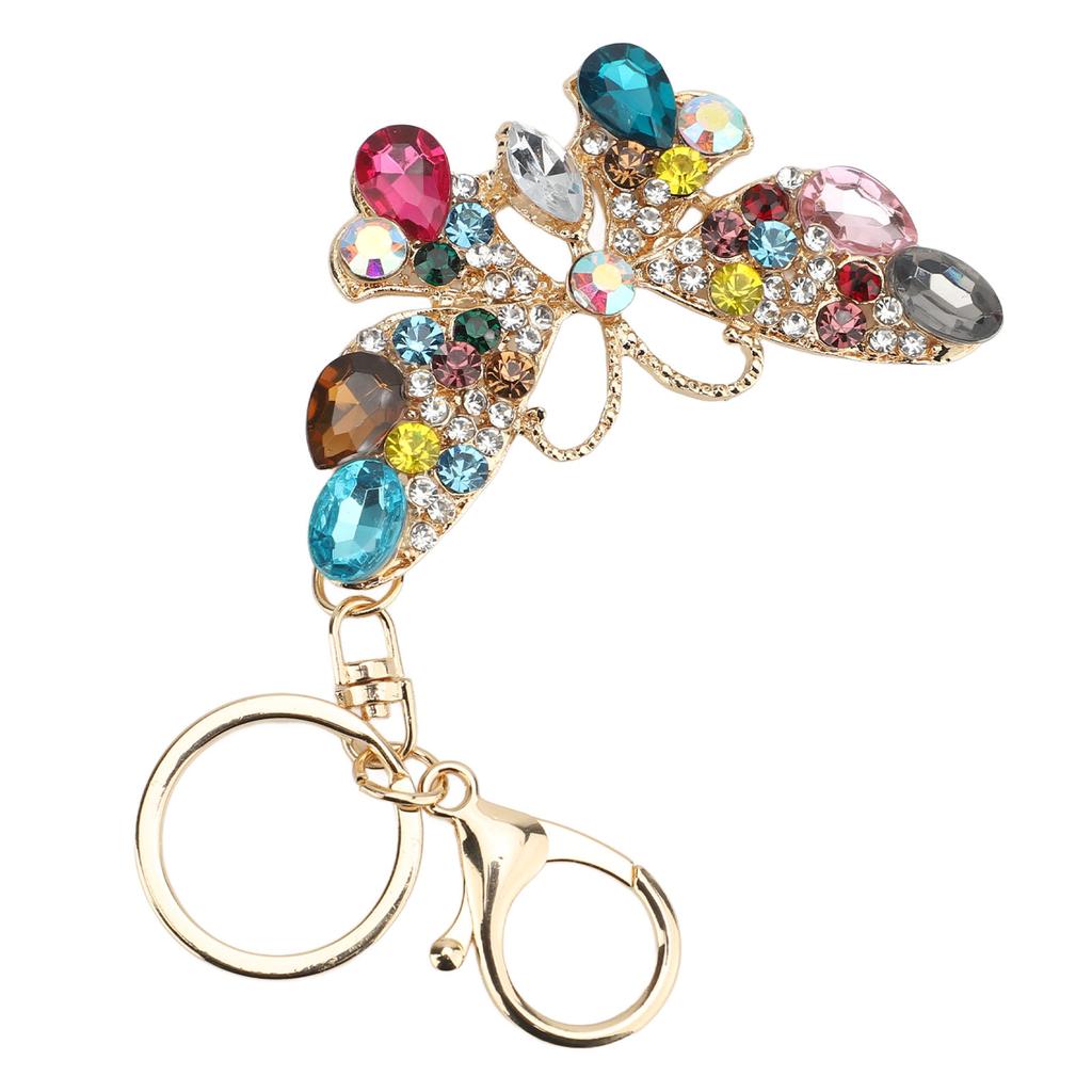 Kristall Schmetterlingsförmiger Schlüsselanhänger Schlüsselring Bling Niedlicher Strass Handtaschenanhänger für Frauen für Autoschlüsselanhänger Tasche Handtasche
