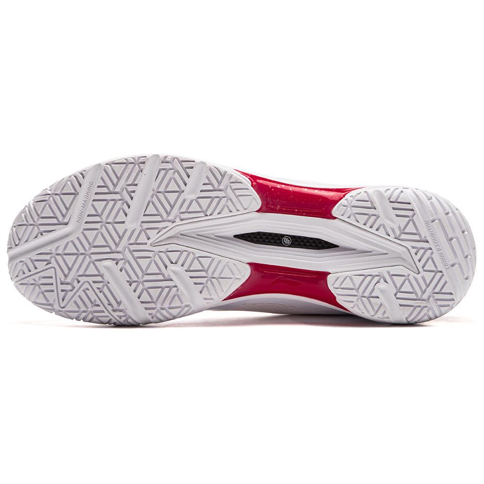 Li Ning Rubber Soft Comfortable Non-Slip Breathable Low-Top Badminton Shoes Unisex Shoes White Red AYZU021-1