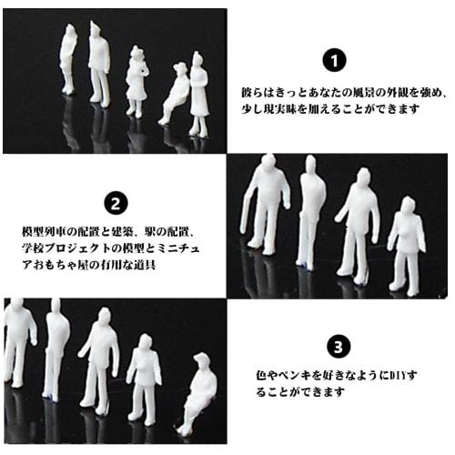 Set of Approximately 100 White (1/100) Minifigures for Dioramas, Model Building, Scenery Collections, Plastic Models, Scale Models, Human Figures, Dol