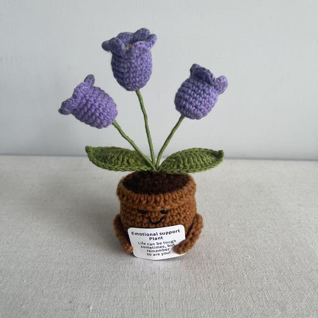 Cross-border Positive Energy Potato Crochet Doll: Humorous Yarn-Knitted Bonsai Ornament and Gift Card