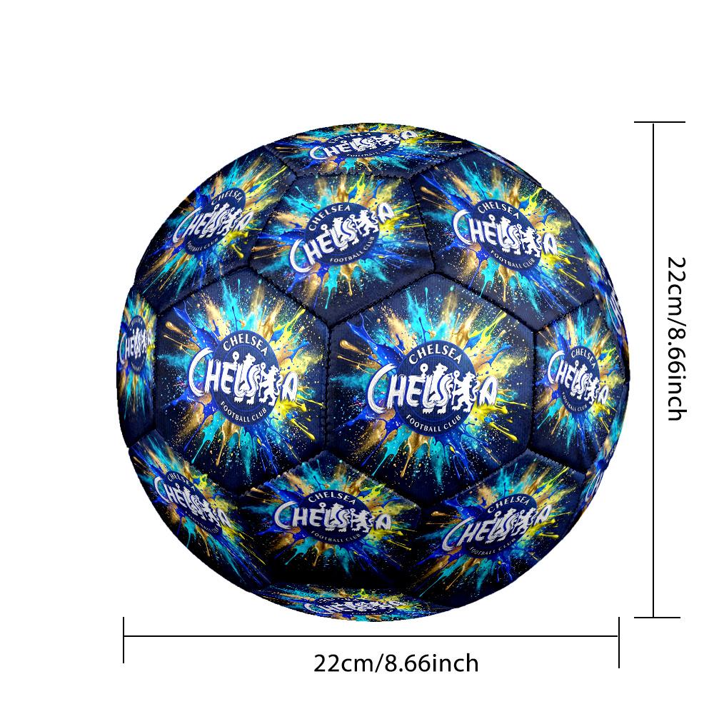 Chelsea FC Theme Soccer Ball Size 5 Soccer Ball Soft Touch Professional Training Football for Outdoor Sports