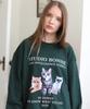 BONIEE [Fleece Lined Selection] Cia Cats Cat Graphic Oversized Sweatshirt Green