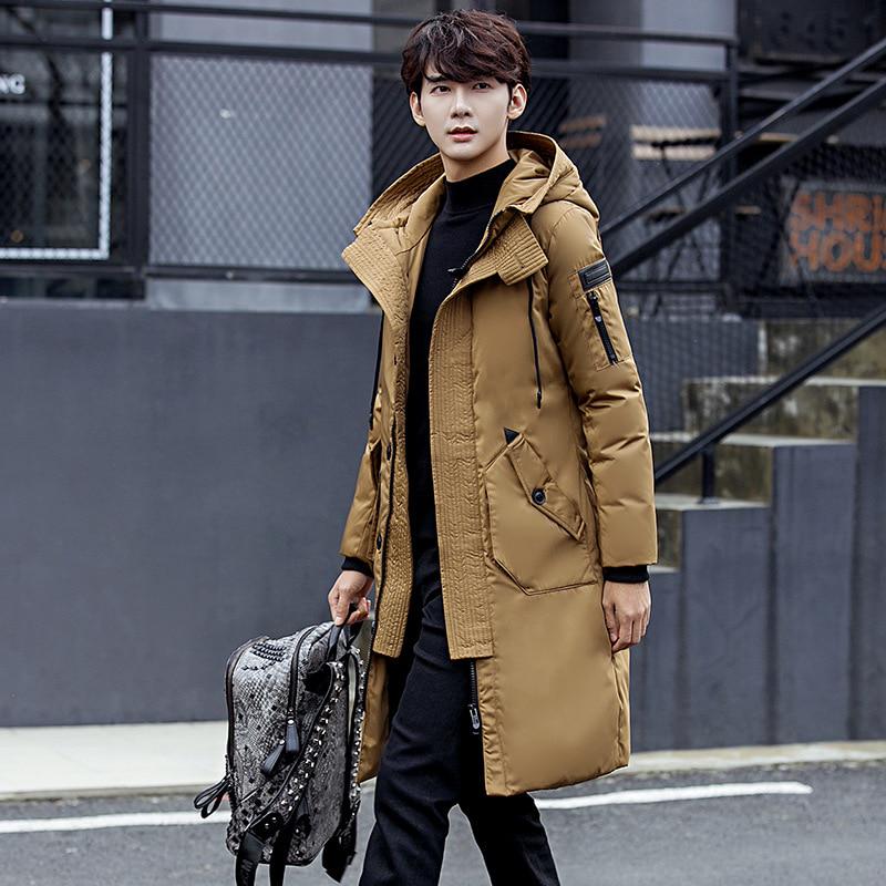 Hooded Long Winter Duck Down Parkas Men Casual Clothing Outwear Down Jackets Male Thick Down Coat