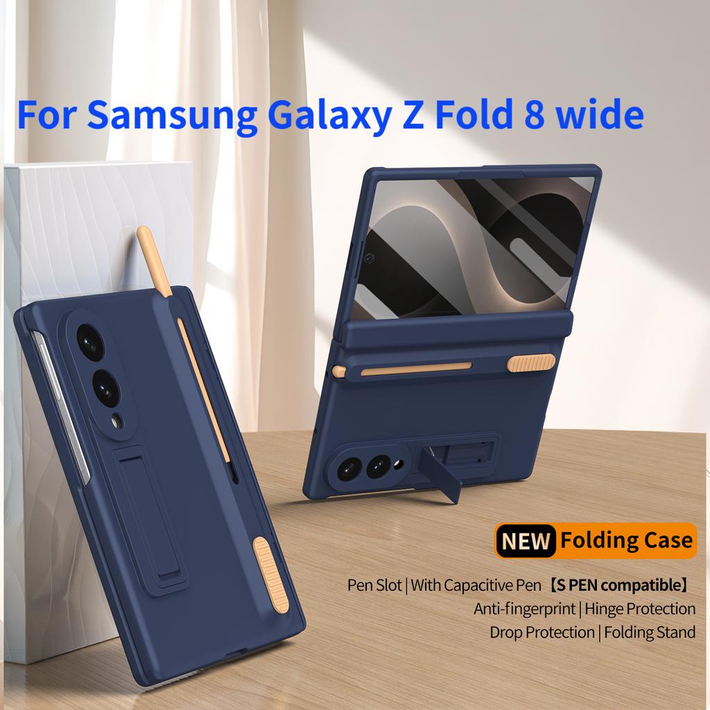 Αυθεντική Προστατευτική Θήκη Άρθρωσης για Samsung Galaxy Z Fold 8 Wide, Περιλαμβάνει Γραφίδα, Αναδιπλούμενη Μεμβράνη Τζαμιού Τεμπέλη και Βάση