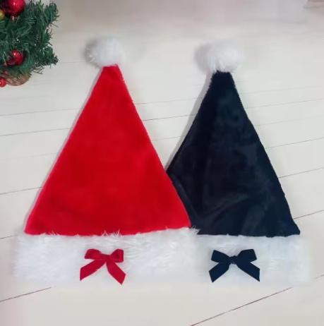 1/2pcsChristmas bow Christmas hat winter warmth New Year's red hat gift for girlfriend atmosphere decoration sweet Christmas hat