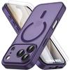 Case for iPhone 18 Pro Max, with Magnetic Ring and Camera Glass - Dark Purple - 2 Tempered Glasses