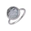 925 Sterling Silver Moon Face Aquamarine Gemstone Ring Size 7 US Gift Ring