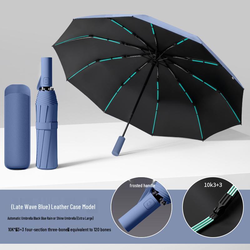 Large Automatic Folding Umbrella for Men & Women - Dual-Use Sun & Rain Protection with UV Sunshade