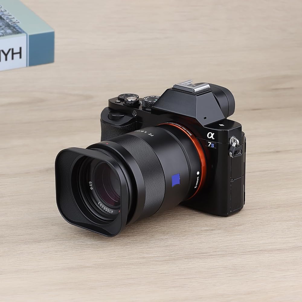 Haoge LH-RX1 Square Metal Bayonet Lens Hood Shade for Sony Carl Zeiss Sonnar T* and FE 35mm F2.8, 55mm F1.8 ZA, and FE 24mm F1.8 ZA lenses