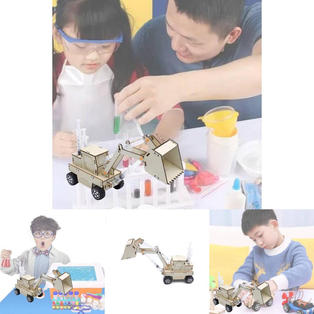 Hydraulic Excavator Material Kit For Elementary School Steam Science Diy Large Children Wooden Building Set