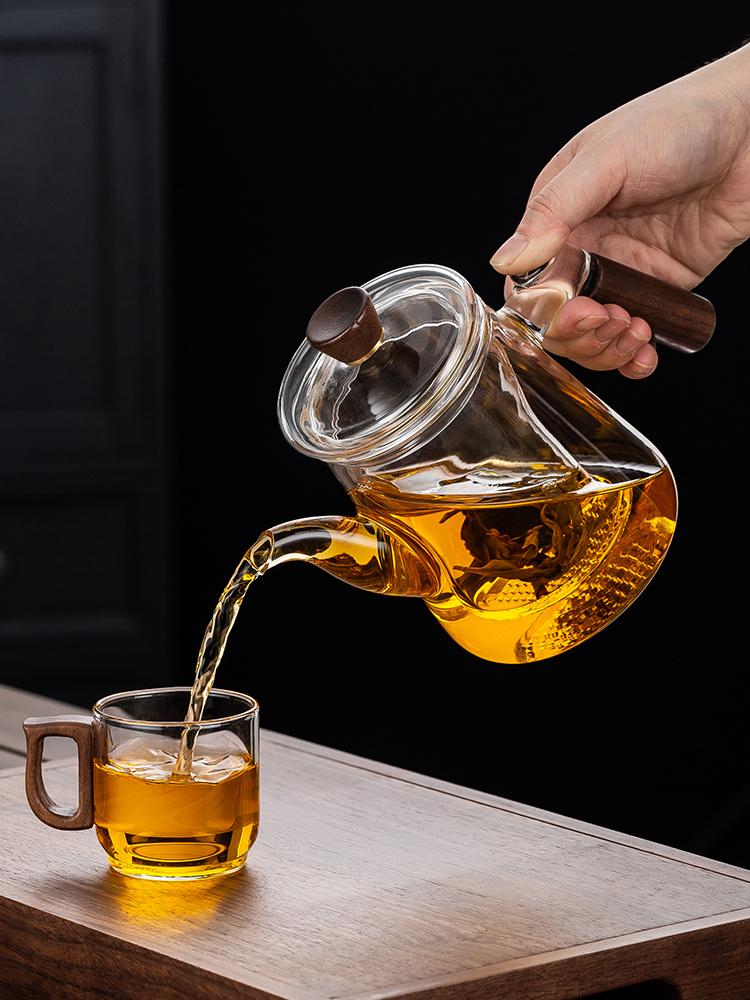 2025 Thickened Glass Tea Infuser Pot - Heat-Resistant Tea Brewer with Water Separation for Home or Office