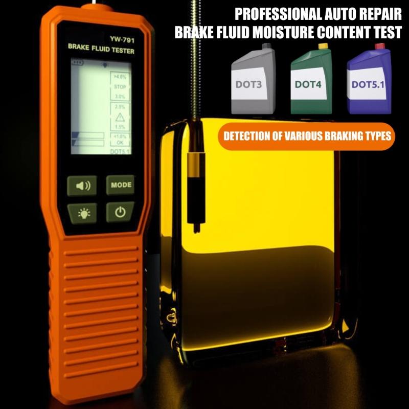 Brake Fluid Tester With Backlight Digital Screen And 260mm Flexible Hose For Efficient Automotive Inspections