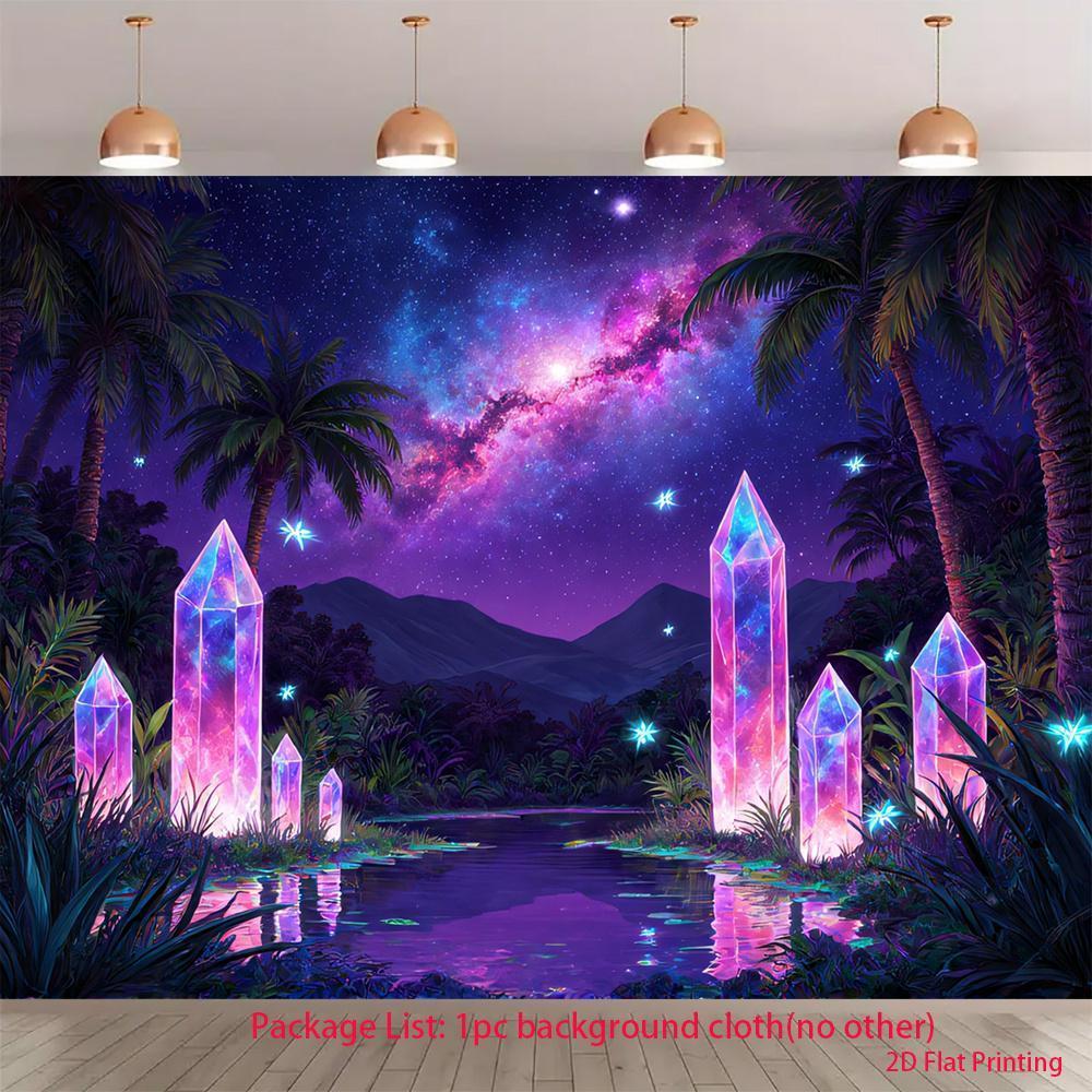 Iridescent Neon Theme Decor Tapestry for Dorm Living Room Home Decor Outdoor Use High Quality Flat Print Design