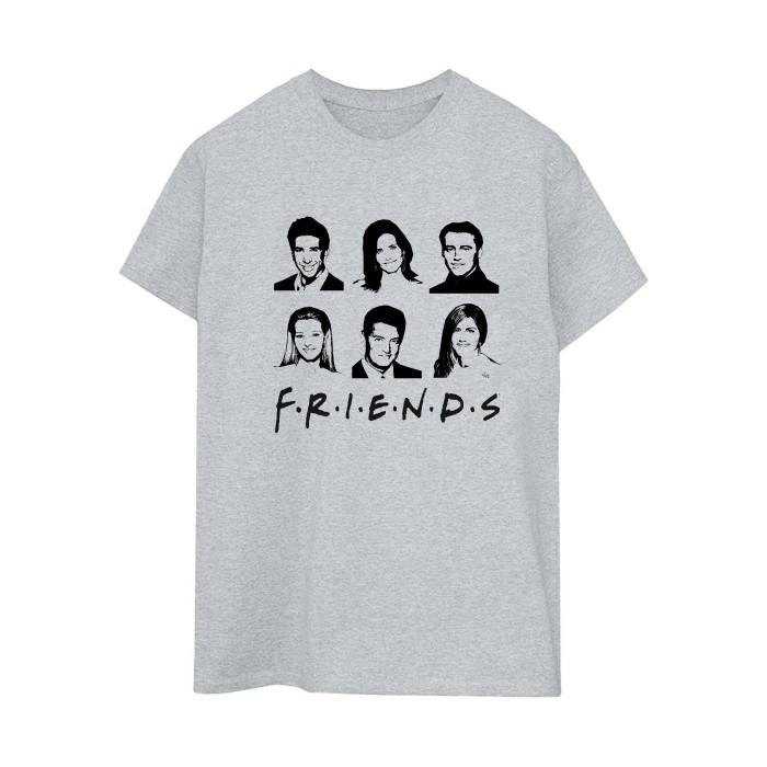 Friends Womens/Ladies Faces Logo Boyfriend T-Shirt