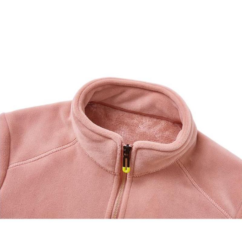 Utomhus Plus Size Fleecejacka Höst Vinter Förtjockad Varm Softshelljacka Innerfoder Parstil Polarfleecejacka för Kvinnor