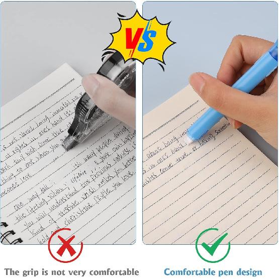 8 Pack Correction Tape Pens, 8 Color Comfortable Pen Shape Correction Pen Tape Pens Easy To Use Applicator for Tant Correction School Office