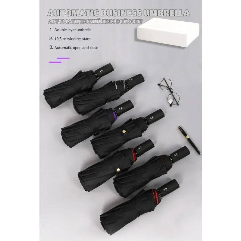 Windproof Double Layer Resistant Umbrella Fully Automatic Rain Men Women 10K Strong Luxury Business Male Large Umbrellas Parasol