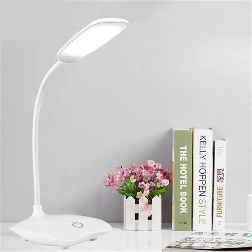 Rechargeable Table Lamp LED Stand Desk Lamp Battery Powered USB Study Touch Switch Modern Table Lamp Flexible For Student