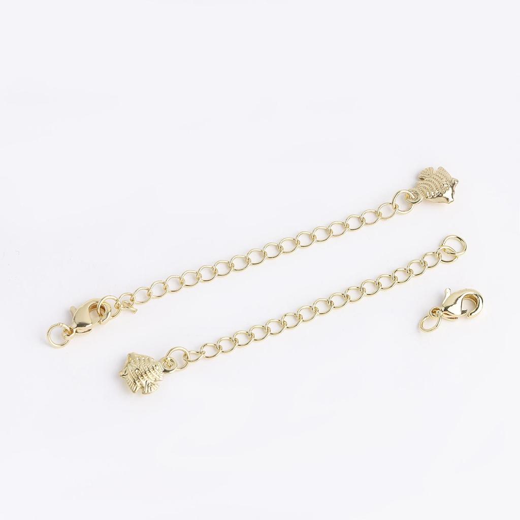 18K Gold-Plated Dolphin Shell Tail Extension Chain for DIY Bracelets/Necklaces with Lobster Clasp – High Color Retention, Fashionable Light Luxury
