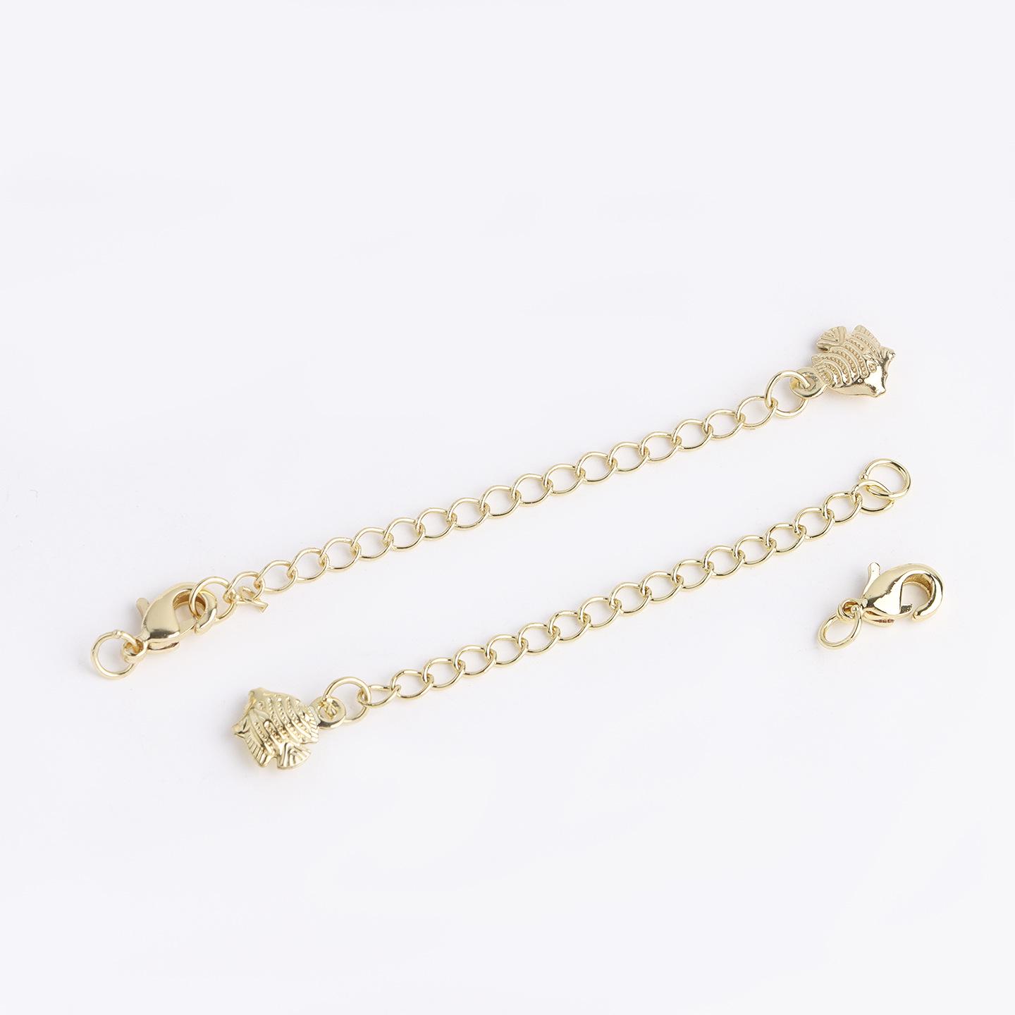 

18K Gold-Plated Dolphin Shell Tail Extension Chain for DIY Bracelets/Necklaces with Lobster Clasp – High Color Retention, Fashionable Light Luxury
