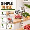 ZNLYRION Stainless Steel Manual Meat Grinder Hand Crank Mincer Sausage Stuffer Machine Table Clamp Design Household Kitchen Tool for Mincing Meat