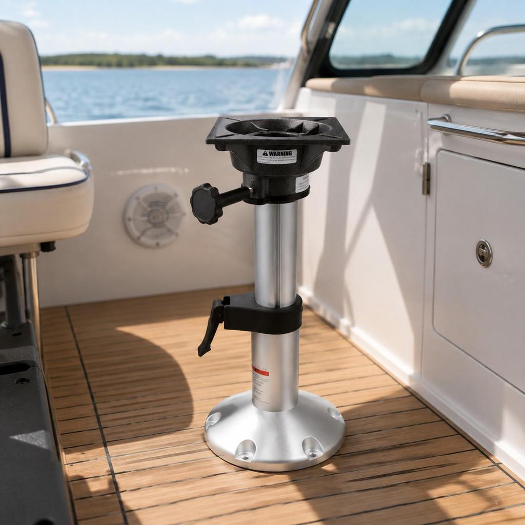 Boat Seat Pedestal with Swivel Base Secure Locking Hardware Resistant