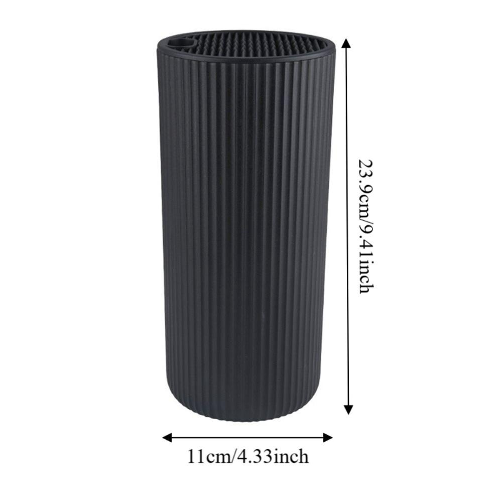 Flexible Inserted Design Kitchen Cutter Holder Ribbed Round Universal Cutter Block Breathable Vertical Kitchen Cutter Organizer