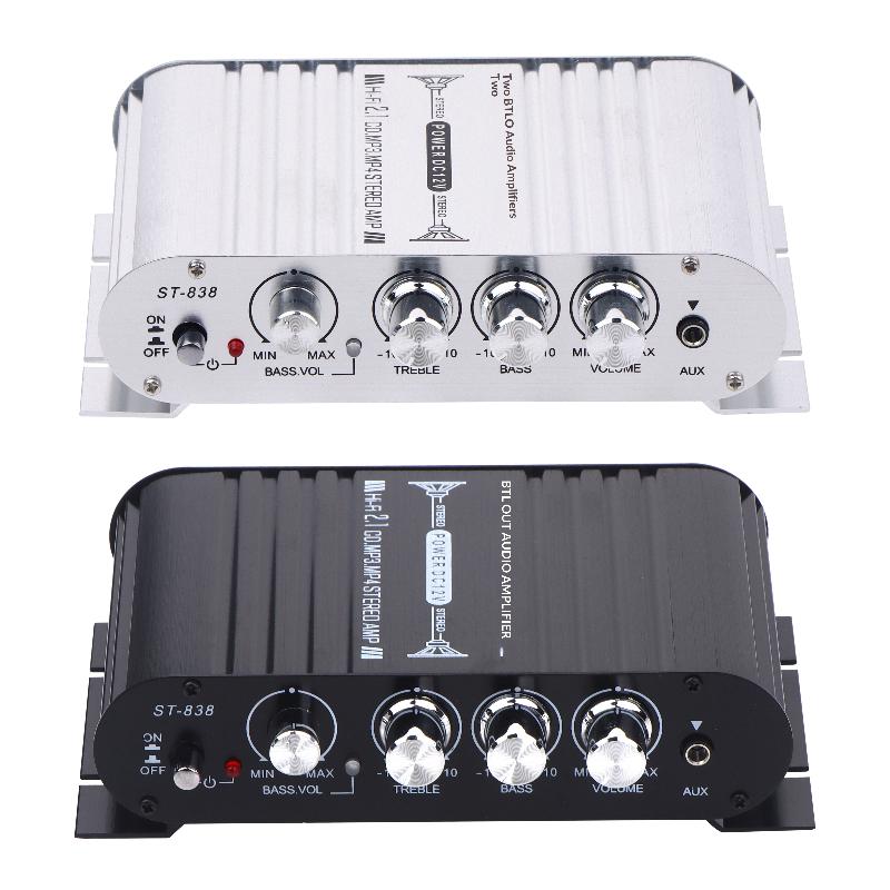 1 Set Hifi 2.1 Kanal Leistungsverstärker Stereo Bass Sound Auto St-838 Heimkino Verstärker Medienplayer Subwoofer Verstärker