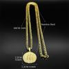 Arabic Allah God Medal Pendant Necklace Men Women Stainless Steel Gold Color Islamic Muslim Sword of Imam Ali Amulet Jewelry