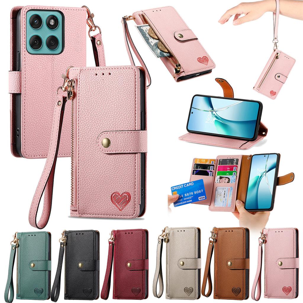 Zipper Card Solt Wallet Leather Case For MOTOROLA G04 G24 G14 G35 G55 G54 G84 G34 G24 Power G85 G45 Edge 50 NEO Bag Pocket Cover