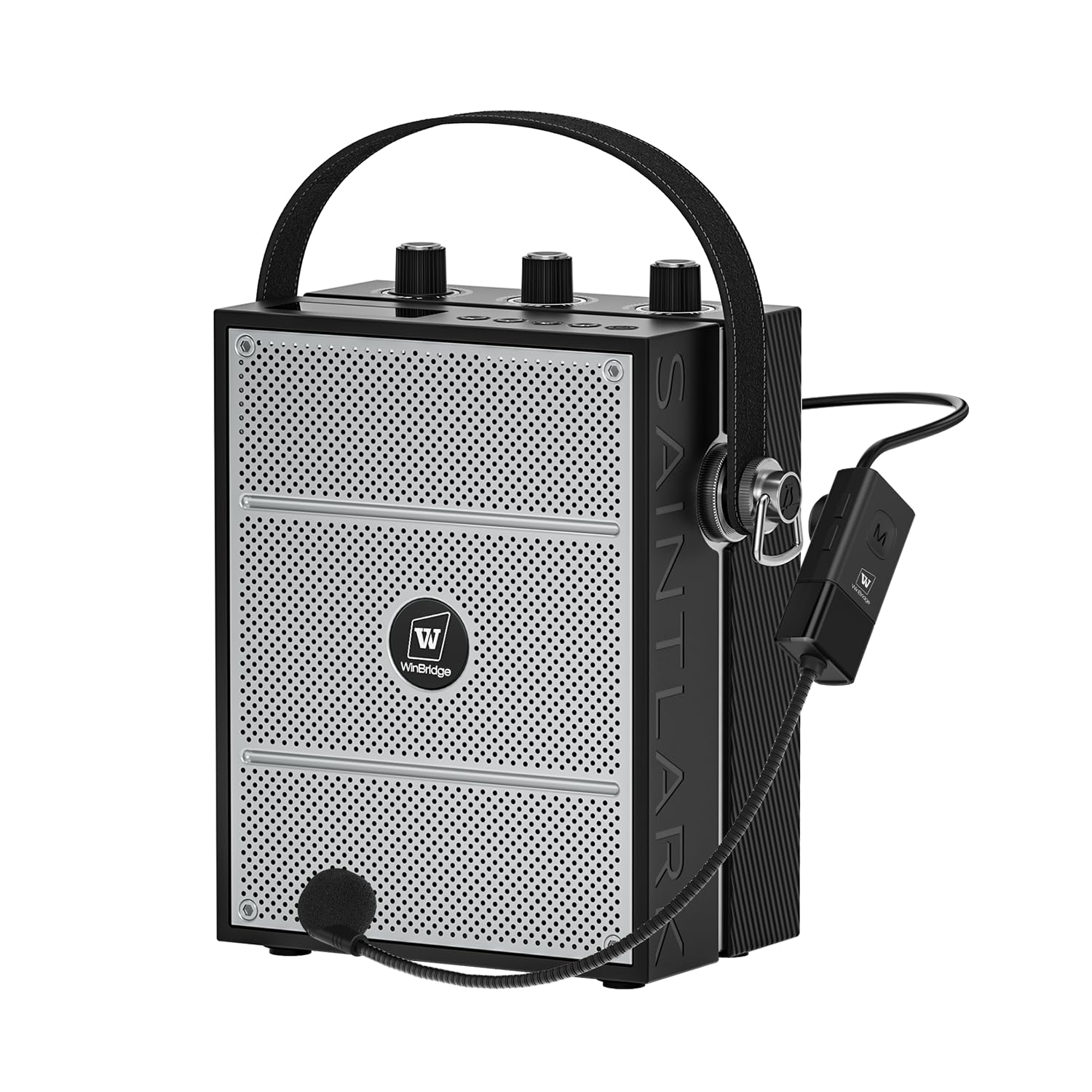 

W WINBRIDGE Loudspeaker 40W Portable Speaker Headset Microphone High Volume Hands-free Loudspeaker PA System EchoAUXUSBmicroSD Compatible Megaphone