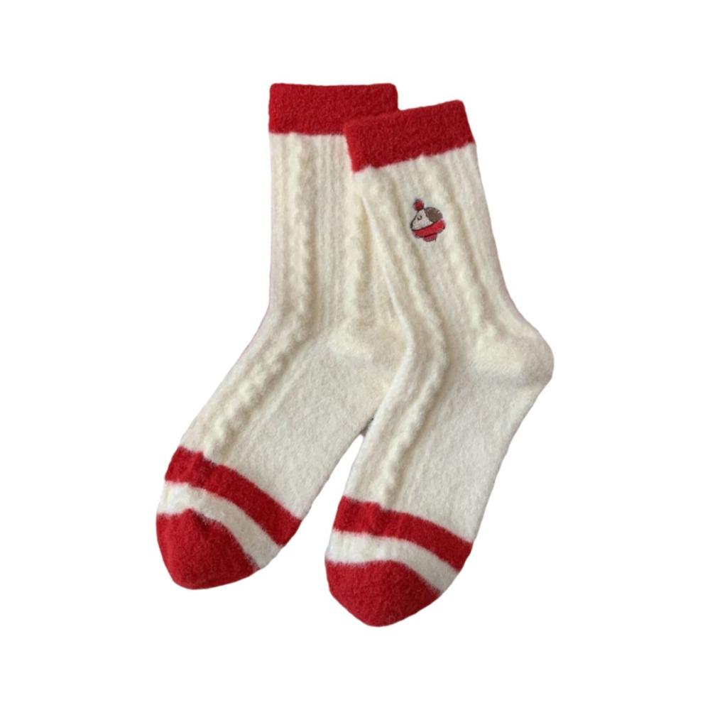 Cute Horse Pattern Socks Warm New Year Socks Striped Socks Women's Socks  Winter Season