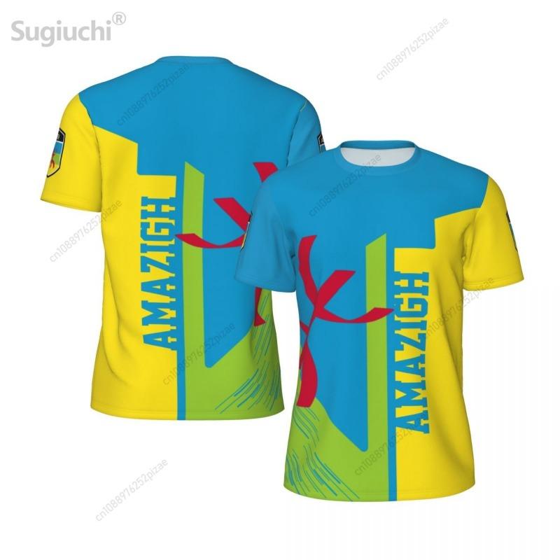 Nouveau T-shirt en Maille Imprimé 3D Drapeau Amazigh BERBÈRE Hommes Femmes Vêtements Sportifs Respirant Pour Course à Pied Vélo Fitness T-shirt