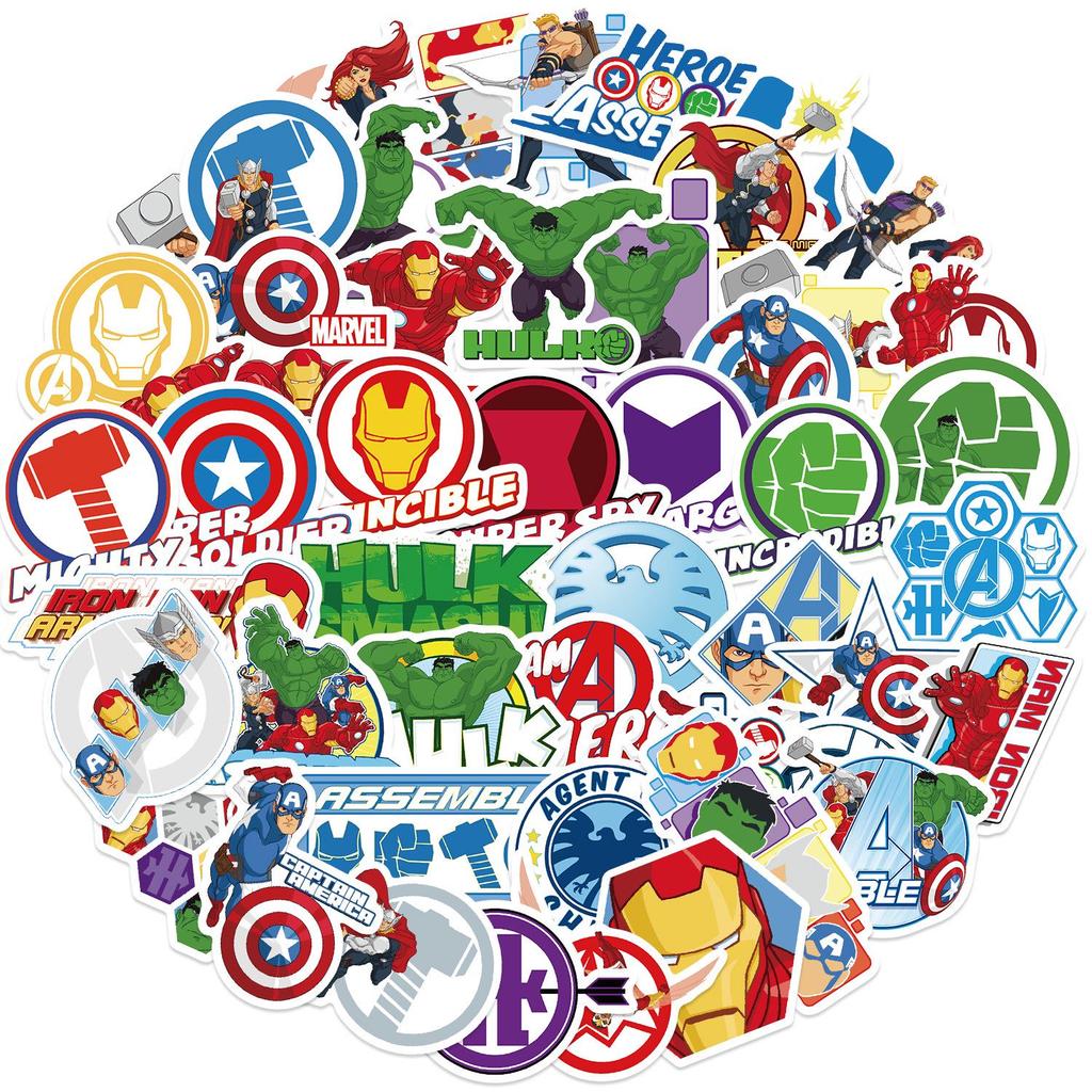50 Waterproof Avengers Cartoon Sticker Pack for Scrapbooks & Graffiti Decoration