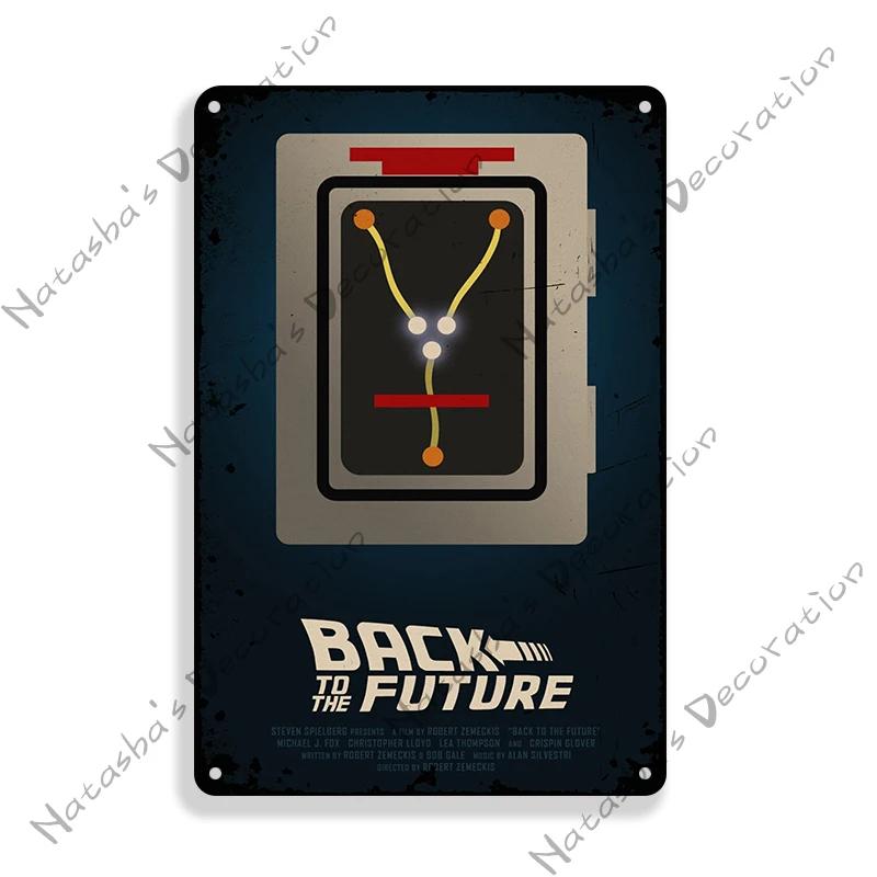 Filmaffisch Tillbaka till framtiden Metallskylt Sci-Fi Komedi Metallskylt Rostig Dekorativ Skylt Hembars Pub Café Industriell Dekor