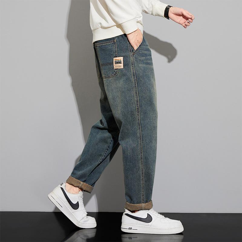 WilliamPOLO Men's Retro Autumn Casual Straight-Leg Jeans