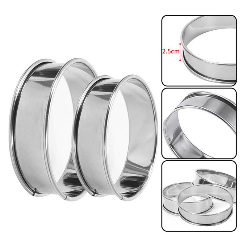 Muffin Tart Rings Double Rolled Tart Ring Stainless Steel Muffin Rings Metal Round Ring Mold For Food Making Bakeware
